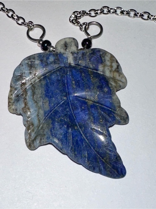 Handmade Jewelry - Sodalite 1.5” pendant on the 9” chain